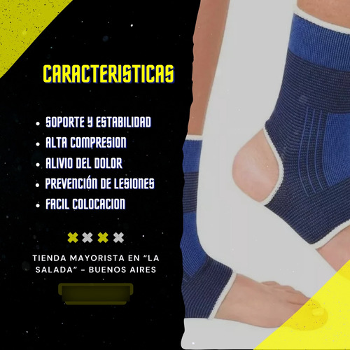 1 Par Soporte Tobillo Tobillera Ajustable Deportivo Lesiones Azul