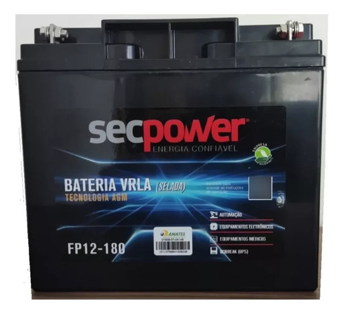 Bateria First Power Fp12-180 12v 18ah P/ Nobreak Alarme Cftv