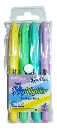 Resaltadores Pastel Sysabe - 4 Colores