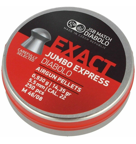 Imagen 2 de 5 de Balines Jsb Jumbo Express Cal 5,5 - 5,52 14,35gr X250.