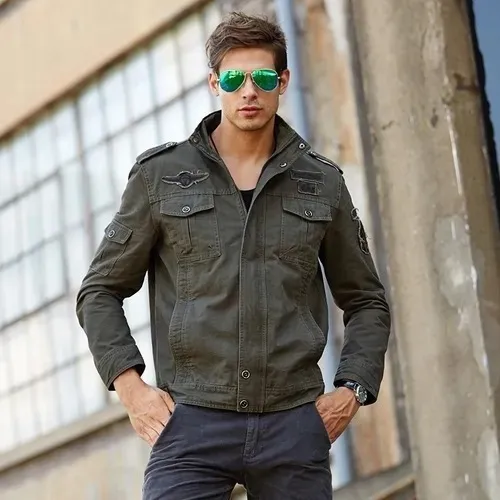 Chamarra verde hombre online
