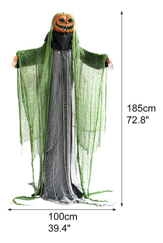 Halloween Pumpkin Head Monster Haunted House Front Door