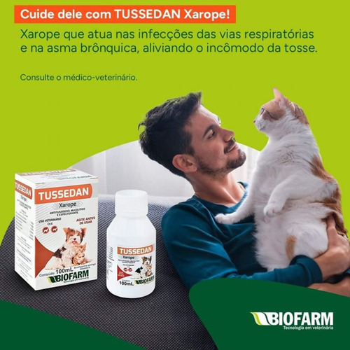 Tosse Seca Persistente No Cachorro Tussedan Xarope 100ml