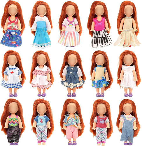 Barwa 6pcs Vestidos De Moda De Ropa De Muñeca De 4 Pulgadas