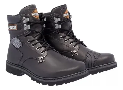 Bota Coturno Harley Davidson Motocycle Em Couro Leg timo Frete