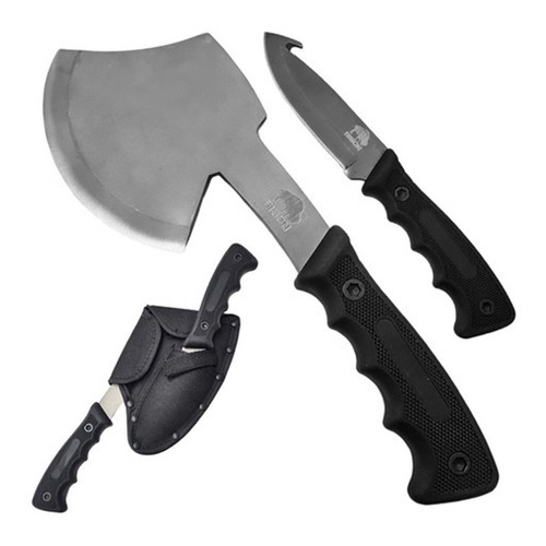 Combo Bison De Caza 2 Piezas Hacha De Mano + Cuchillo 