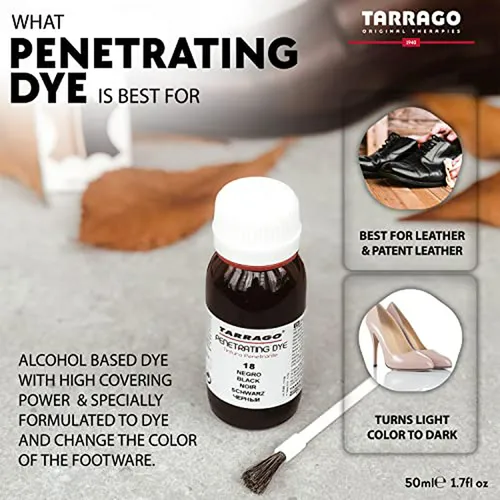 Cuidado De Zapatos - Tarrago #18 Penetrating Dye, Black, 1,7