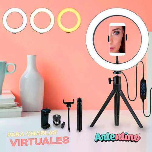 Aro Led Ring Luz Celular Tripode Maquillaje Foto Video Pro