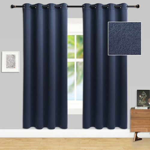 Blackout Curtains For Bedroom And Living Room  Linen Te...