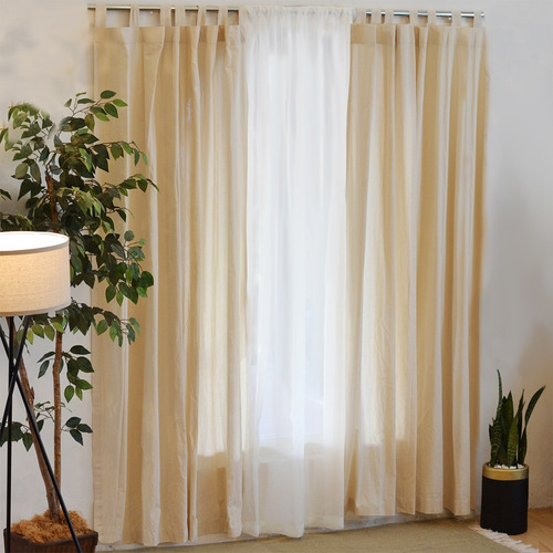 Cortinas De Manta Béla + 1 Velo  3.60alto X2.80m Ancho Total