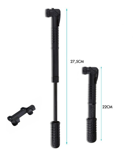 Imagen 3 de 4 de Mini Inflador Bici Bicicleta Portatil Con Pico Pelota