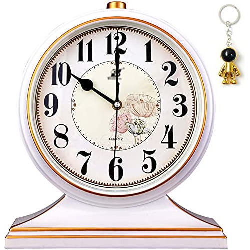 Desk Clock For Table Decor, Retro Mantel Clock Battery ...