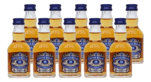 Whisky Chivas Regal 18 Años Miniatura 50ml X10 Uds. (vidrio)