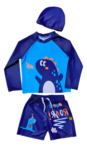 Traje De Baño Mas Gorro Completo De Niños