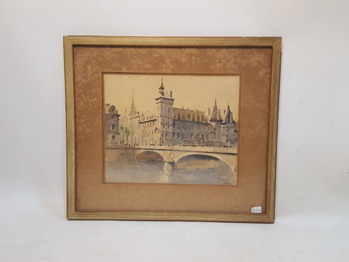 Acuarela Paris Franz Herbelot 22x26 Cod 26486