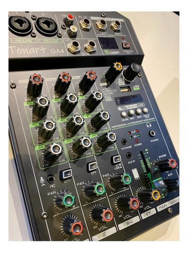 Imagen 3 de 10 de Consola Mixer 4 Ch Tonart Ga4 Interfaz Grabacion Usb 6 Cuo