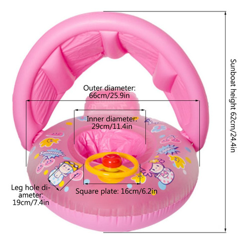 Anillo De Natación Inflable Con Protector Solar Para Bebés