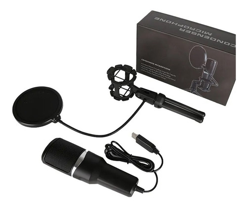 Micrófono Condenser Hügel Grabación Usb Soporte Pop Filter