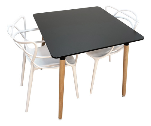 Mesa De Comedor Eames Con 2 Sillas Master / Juego De Comedor