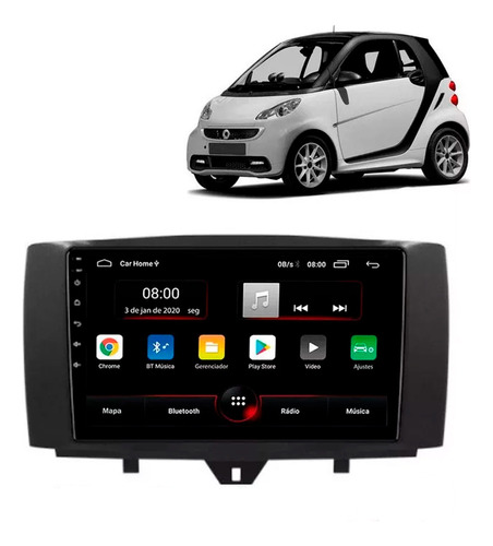 Central Multimidia Twincan Para Smart Fortwo 2011 A 2015 Bt