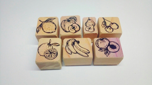 Imagen 2 de 2 de Sellos De Goma Decorativos Set Frutas 1