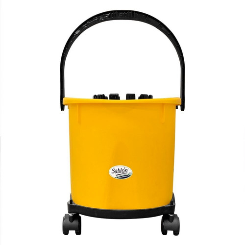 Cubeta Con Exprimidor 17l Amarilla Con Base Dolly