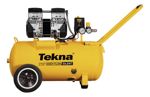 Compressor de ar elétrico portátil Tekna CPSH9050 50L 2.5hp 110V amarelo