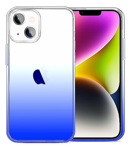 Funda Para iPhone 14 Shockproof Slim Translucida Azul Degrad