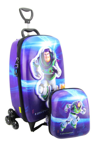 Mochila De Rodinha Buzz 3d Com Lancheira Maxtoy 3852bm22