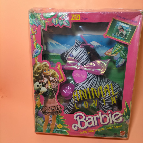Zebra Zizi, Barbie Animal Lovin, Barbie Zoológico Año 1988 (Usado)