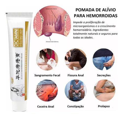 4 Pomadas De Dictamina, Para Hemorroides, Fisuras, Alivio In