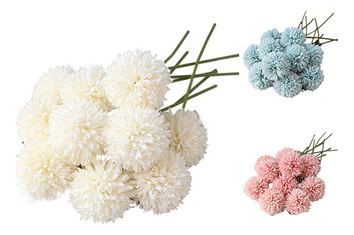 Ramo De Flores Artificiales De Crisantemo, 10 Unidades