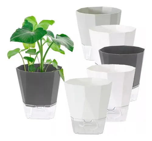 comprar 6 Pcs Macetas De Plástico Con Riego Automático Para Plantas