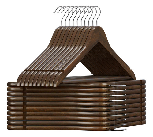 Q 10 Pzs Songmics Percha De Madera Para Ropa 360gira