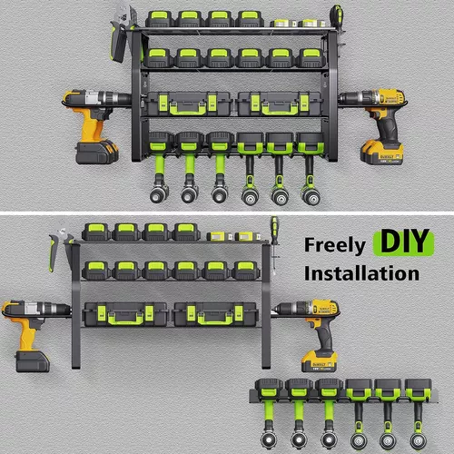 Organizador de herramientas eléctricas para montaje en pared, organizador  de herramientas y almacenamiento, almacenamiento de herramientas para