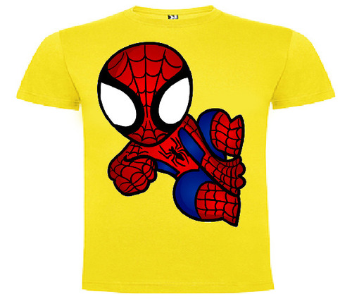 Polera Color Algodón 100% Niños Spiderman Mini