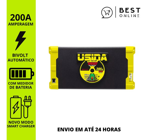 Fonte Automotiva Usina Smart Bat Meter 12v 200a Bivolt