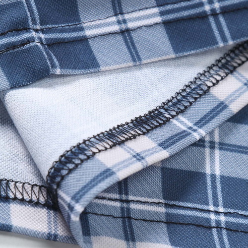 Camiseta Casual Con Botones Y Parche De Manga Corta Para Hom