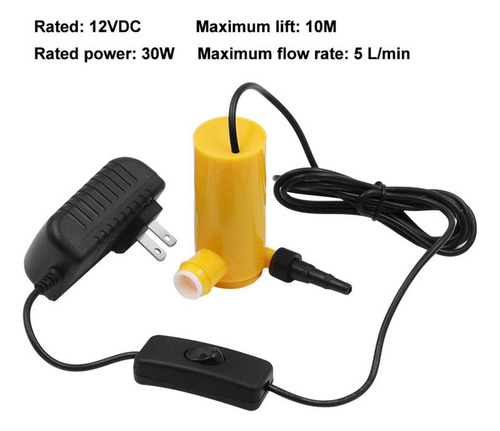 Mini Bomba De Agua De 12 V, Enchufe Adaptador . Uu., Cabezal