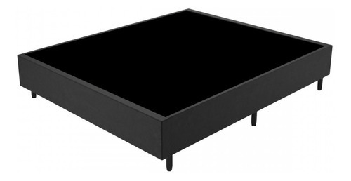 Base De Cama Box Casal Fit 138x188 Cm Preto - Vian