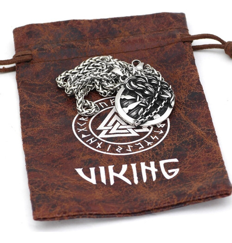 Imagen 3 de 9 de Collar Nórdico Vikingo Amuleto Acero Inoxidable Para Hombre