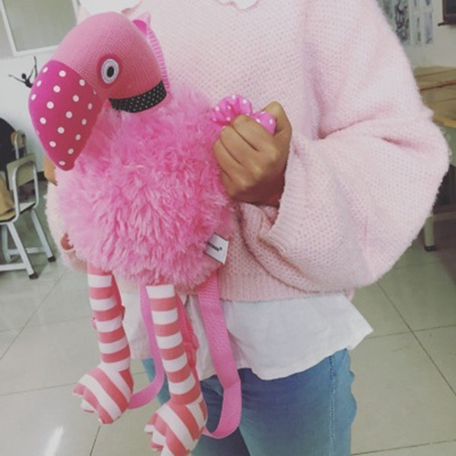 Backpack Flamingo Peluche Mochila