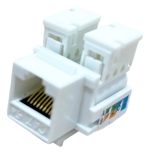 Conector Fêmea Rj45 Keystone Cat5e Branco Com 10 Peças