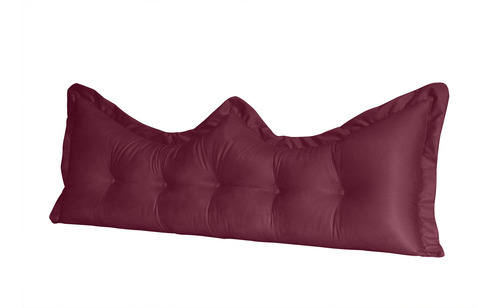 Almofada Encosto Coroa Queen 160 Cm Bordô Lisa