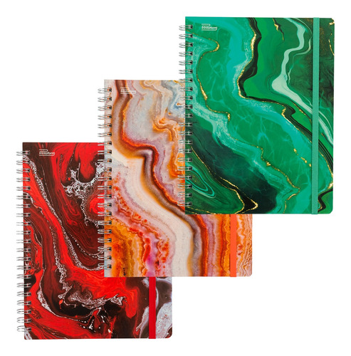 Cuaderno Profesional Mineral 100h Pasta Dura 3 Pzas