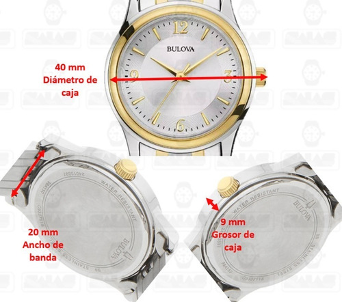 Imagen 2 de 10 de Reloj Bulova 98a150 Quartz Hombre Acero *watchsalas*