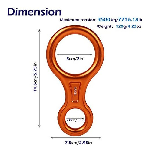 Aokwit Rescue 8 Descender Climbing Gear Downhill Equipment Y