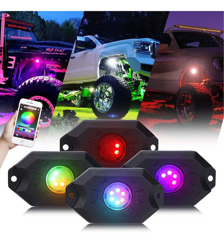 Kit Luz Led Rgb Control Aplicacion Multiuso Para Vehiculo 4