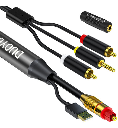 Cable De Audio Auxiliar Digital Óptico A Analógico De 3.5 Mm