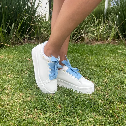 Tenis plataforma store azul